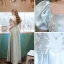 Élégant Rougissant Rose Robe De Soirée 2018 Princesse Tachetée Ceinture Bretelles Spaghetti Dos Nu Sans Manches Longue Robe De Ceremonie