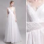 Chic / Belle Champagne Plage Robe De Mariée 2019 Princesse Bretelles Spaghetti En Dentelle Fleur Sans Manches Dos Nu Train De Balayage