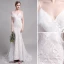 Charmant Champagne Plage Robe De Mariée 2019 Trompette / Sirène Bretelles Spaghetti En Dentelle Fleur Sans Manches Dos Nu Train De Balayage