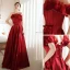 Charmant Bordeaux Robe De Bal 2021 Princesse Perle De l'épaule Sans Manches Dos Nu Longue Promo Robe De Ceremonie