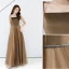 Chic / Belle Marron Robe De Soirée 2019 Princesse Bretelles Spaghetti Sans Manches Dos Nu Longue Robe De Ceremonie