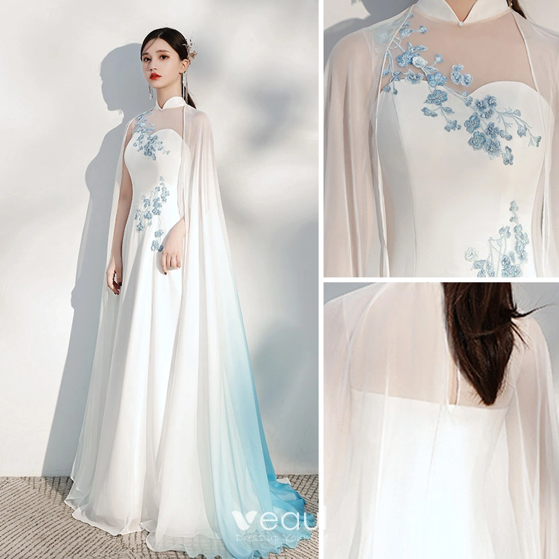 Chinese style Ivory Silk Cheongsam / Qipao Evening Dresses 2021 A