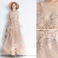 Chic / Belle Kaki Robe De Soirée 2019 Princesse Bretelles Spaghetti En Dentelle Fleur Sans Manches Dos Nu Volants en Cascade Longue Robe De Ceremonie