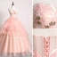 Stilig Rødmende Rosa Ballkjoler 2019 Ballkjole Kjæreste Blonder Blomst Uten Ermer Ryggløse Gripende Ruffles Feie Tog Formelle Kjoler