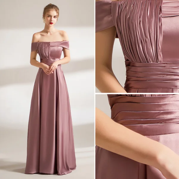 Chic / Belle Bordeaux Robe De Soirée 2018 Princesse En Dentelle Fleur Cristal Noeud V-Cou Dos Nu Manches Courtes Train De Balayage Robe De Ceremonie