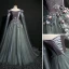Élégant Gris Robe De Bal 2019 Princesse Encolure Dégagée Paillettes En Dentelle Fleur Manches Longues Dos Nu Longue Robe De Ceremonie