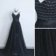 Chic Noire Robe De Soirée 2019 Princesse Titulaire Faux Diamant Sans Manches Dos Nu Longue Robe De Ceremonie