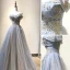 Charmant Bleu Ciel Robe De Soirée 2019 Princesse De l'épaule Perlage En Dentelle Paillettes Sans Manches Dos Nu Longue Robe De Ceremonie