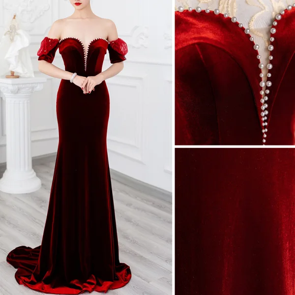 Élégant Gris Robe De Soirée 2018 Princesse Cristal En Dentelle Fleur Appliques Ceinture V-Cou Dos Nu Sans Manches Longue Robe De Ceremonie