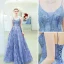 Chic / Beautiful Ocean Blue Evening Dresses  2019 A-Line / Princess Spaghetti Straps Beading Crystal Lace Flower Sleeveless Backless Floor-Length / Long Formal Dresses