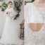 Légère Blanche Robe De Mariée 2019 Princesse Encolure Dégagée En Dentelle Fleur Appliques Manches Courtes Dos Nu Train De Balayage