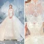 High-end Champagne Wedding Dresses 2019 Ball Gown High Neck Beading Sequins Crystal Lace Flower Sleeveless Backless Royal Train