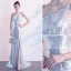 Sexy Scintillantes Argenté Robe De Soirée 2019 Trompette / Sirène Une épaule Paillettes Sans Manches Dos Nu Fendue devant Train De Balayage Robe De Ceremonie
