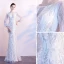 Charmant Blanche Robe De Soirée 2020 Trompette / Sirène Encolure Dégagée Paillettes 3/4 Manches Longue Robe De Ceremonie