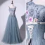 Modern / Fashion Flower Fairy Green Prom Dresses 2019 A-Line / Princess Spaghetti Straps Beading Crystal Sequins Lace Flower Sleeveless Backless Floor-Length / Long Formal Dresses