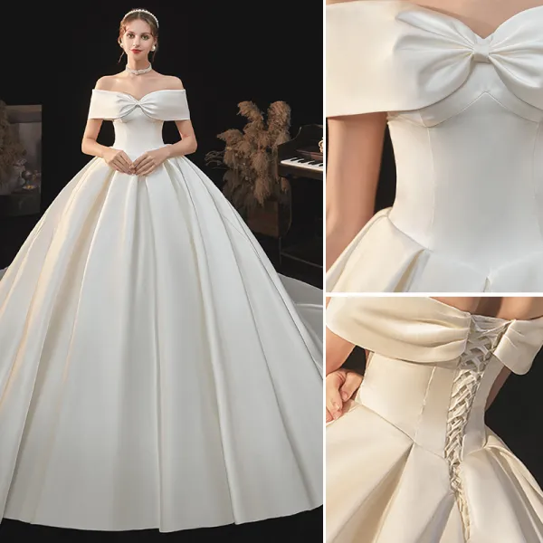 Ball Gown Wedding Dress 593, Short Sleeves Wedding Dress, Bridal Gown,  Cathedral Wedding Dress, V-neck Wedding Dress -  Israel