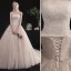 Charmant Champagne Robe De Mariée 2019 Princesse Bustier Perlage Paillettes En Dentelle Fleur Sans Manches Dos Nu Chapel Train