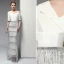 Sexy Ivory / Creme Abendkleider 2020 Meerjungfrau One-Shoulder Pailletten Perlenstickerei Quaste 1/2 Ärmel Rückenfreies Lange Festliche Kleider