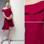 Chic / Beautiful Burgundy Graduation Dresses 2020 Homecoming Trumpet / Mermaid One-Shoulder Short Sleeve Zipper Up at Side Knee-Length Formal Dresses