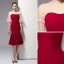 Chic / Beautiful Red Homecoming Graduation Dresses 2020 Trumpet / Mermaid Short Sleeve V-Neck Backless Knee-Length Formal Dresses