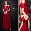 Chic / Belle Bordeaux Robe De Soirée 2020 Princesse Bretelles Spaghetti Noeud Manches Courtes Dos Nu Longue Robe De Ceremonie