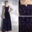 Sparkly Purple Starry Sky Evening Dresses  2020 A-Line / Princess Square Neckline Beading Sequins Sleeveless Backless Floor-Length / Long Formal Dresses