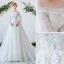 Chic Ivoire Robe De Mariée 2020 Princesse Encolure Dégagée Perle En Dentelle Fleur Manches Longues Tribunal Train