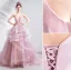Schöne Pink Abendkleider 2020 Ballkleid Wildleder Spaghettiträger Perle Strass Schleife Stoffgürtel Ärmellos Rückenfreies Kapelle-Schleppe Fallende Rüsche Festliche Kleider