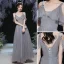 Eleganckie Złote Cekinami Sukienki Wieczorowe 2018 Princessa Kokarda Przy Ramieniu Bez Pleców Bez Rękawów Trenem Sweep Sukienki Wizytowe