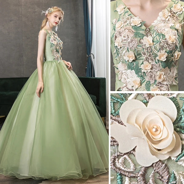 green rhinestone dress Strapless Blue & Green Rhinestone Dress S main image 0