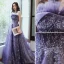 Charming Purple Evening Dresses  2020 A-Line / Princess Strapless Beading Sequins Lace Flower Sleeveless Backless Floor-Length / Long Formal Dresses