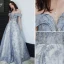 Charmant Bleu Ciel Robe De Soirée 2020 Princesse De l'épaule Paillettes Sans Manches Dos Nu Longue Robe De Ceremonie