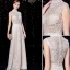 Sparkly Champagne Evening Dresses  2020 A-Line / Princess High Neck Sequins Lace Flower Sleeveless Floor-Length / Long Formal Dresses
