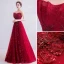 Chic / Beautiful Red Evening Dresses  2020 A-Line / Princess Strapless Beading Sequins Lace Rhinestone Sleeveless Backless Floor-Length / Long Formal Dresses