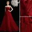 Charming Burgundy Prom Dresses Evening Dresses  2021 A-Line / Princess Strapless Bow Sleeveless Backless Floor-Length / Long Evening Party Formal Dresses