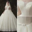 High End Ivory / Creme Glanz Brautkleider / Hochzeitskleider 2020 Ballkleid Off Shoulder Pailletten Kurze Ärmel Rückenfreies Kathedrale Schleppe