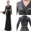Scintillantes Noire Robe De Soirée 2020 Trompette / Sirène V-Cou Ceinture Paillettes Manches Longues Longue Robe De Ceremonie
