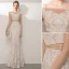 Charmant Scintillantes Champagne Robe De Soirée 2020 Trompette / Sirène Encolure Carrée Perlage Paillettes Faux Diamant Dos Nu Sans Manches Longue Robe De Ceremonie