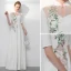 Style Chinois Ivoire Robe De Soirée 2020 Princesse Col Haut Brodé 1/2 Manches Longue Robe De Ceremonie