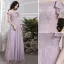 Modest / Simple Sky Blue Bridesmaid Dresses 2018 A-Line / Princess Shoulders Backless Short Sleeve Floor-Length / Long Wedding Party Dresses