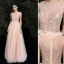 Elegant Gold Evening Dresses  2020 A-Line / Princess Scoop Neck Beading Rhinestone Sleeveless Floor-Length / Long Formal Dresses