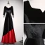 Chic / Beautiful Two Tone Evening Dresses  2020 A-Line / Princess Suede Square Neckline 1/2 Sleeves Backless Floor-Length / Long Formal Dresses