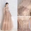 Classy Champagne Prom Dresses 2020 A-Line / Princess Spaghetti Straps Beading Pearl Lace Flower Sleeveless Backless Floor-Length / Long Formal Dresses