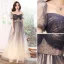 Chic / Beautiful Sky Blue Prom Dresses 2018 A-Line / Princess Appliques Scoop Neck 1/2 Sleeves Floor-Length / Long Formal Dresses