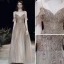 Fashion Brown Evening Dresses  2020 A-Line / Princess Spaghetti Straps Beading Rhinestone Sequins Sleeveless Backless Floor-Length / Long Formal Dresses