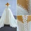 Chic / Belle Bordeaux Robe De Bal 2018 Princesse Appliques Cristal Noeud V-Cou Dos Nu Sans Manches Longue Robe De Ceremonie