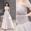 Chic / Beautiful Grape Prom Dresses 2020 A-Line / Princess Off-The-Shoulder Glitter Beading Pearl Short Sleeve Backless Floor-Length / Long Formal Dresses