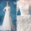 Élégant Ivoire Robe De Mariée 2020 Princesse Encolure Dégagée Faux Diamant En Dentelle Fleur Manches Courtes Tribunal Train