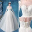 Elegante Ivory / Creme Brautkleider / Hochzeitskleider 2020 A Linie Eckiger Ausschnitt Strass Spitze Blumen Kurze Ärmel Rückenfreies