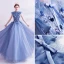 Vintage / Retro Ocean Blue Prom Dresses 2020 A-Line / Princess High Neck Bow Lace Flower Appliques Sleeveless Backless Floor-Length / Long Formal Dresses